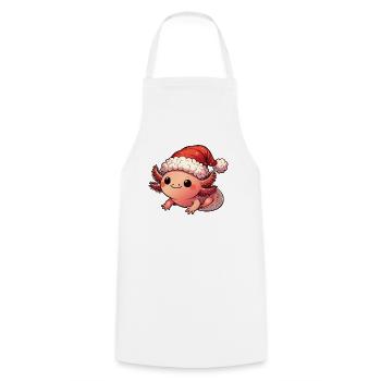Axolotl Noël Axolotls mignons Joyeux Noël - Tablier de cuisine - blanc - Devant - AI Model Male 185 dark (185cm)