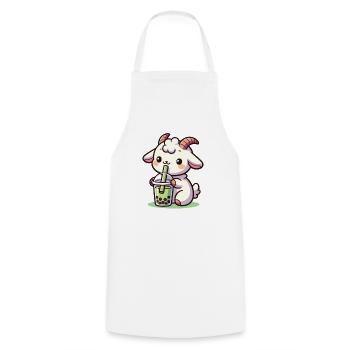 Kawaii chèvre bubble tea Boba chèvre - Tablier de cuisine - blanc - Devant - AI Model Male 185 dark (185cm)