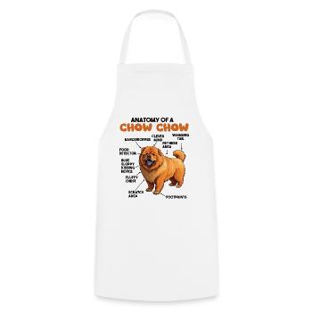 Dog Explanation Anatomy of a Chow Chow - Cooking Apron - white - Front - AI Model Male 185 dark (185cm)