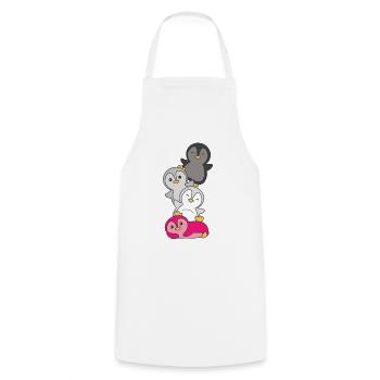 Gynephilia drapeau fierté LGBTQ pingouin mignon - Tablier de cuisine - blanc - Devant - AI Model Male 185 dark (185cm)