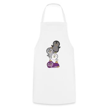 Asexual Flag Pride LGBTQ Cute Penguin Bunch - Cooking Apron - white - Front - AI Model Male 185 dark (185cm)