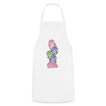 Trigender Flag Pride LGBTQ süße Pinguin - Kochschürze - Weiß - Vorne - AI Model Male 185 dark (185cm)