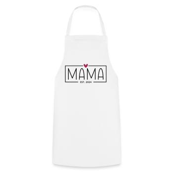 Mama Est 2024 - Herz - Mama 2024 Geschenk - Kochschürze - Weiß - Vorne - AI Model Male 185 dark (185cm)