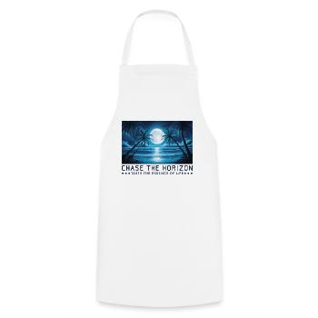 Dem Horizont nachjagen Spruch Sprüche Motto - Kochschürze - Weiß - Vorne - AI Model Male 185 dark (185cm)