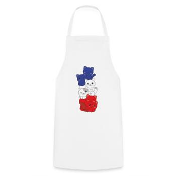 Drapeau français Cat France française - Tablier de cuisine - blanc - Devant - AI Model Male 185 dark (185cm)