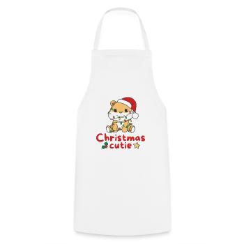 Hamster Weihnachten Hamster Christmas Cutie - Cooking Apron - white - Front - AI Model Male 185 dark (185cm)