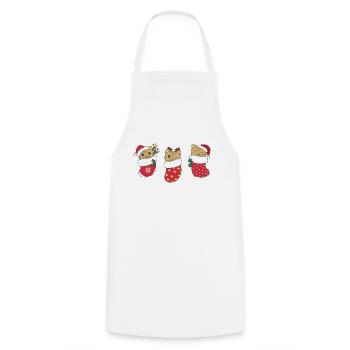 Chats mignons en chaussettes de Noël pour Noël - Tablier de cuisine - blanc - Devant - AI Model Male 185 dark (185cm)