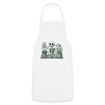 Plant Lovers Skeleton Design Plants not people - Cooking Apron - white - Front - AI Model Male 185 dark (185cm)