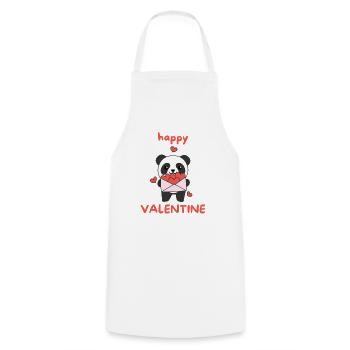 Panda zum Valentinstag süße Tiere mit Herzen - Kochschürze - Weiß - Vorne - AI Model Male 185 dark (185cm)