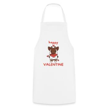 Okapi zum Valentinstag süße Tiere mit Herzen - Kochschürze - Weiß - Vorne - AI Model Male 185 dark (185cm)