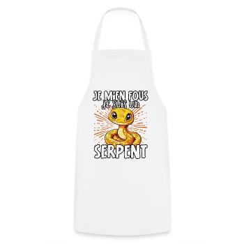 Je m'en fous je suis un serpent - sweet snake - Cooking Apron - white - Front - AI Model Male 185 dark (185cm)