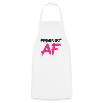 Féministe AF Déclaration Dicton - Tablier de cuisine - blanc - Devant - AI Model Male 185 dark (185cm)