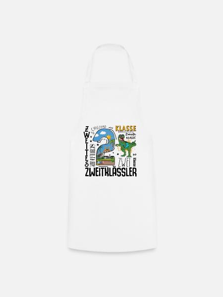 2. Klasse Dino T-Rex - Kochschürze - Weiß