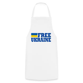 Free ukraine - Cooking Apron - white - Front - AI Model Male 185 dark (185cm)