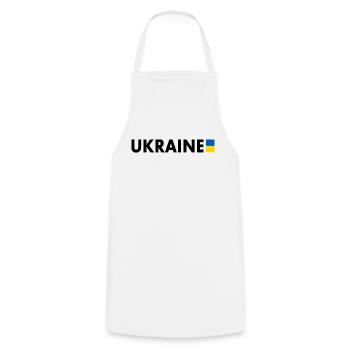 Ukraine - Kochschürze - Weiß - Vorne - AI Model Male 185 dark (185cm)