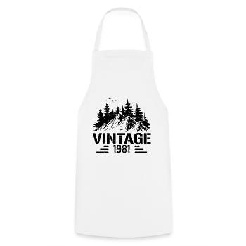 T-Shirt VINTAGE 1981 - Cooking Apron - white - Front - AI Model Male 185 dark (185cm)