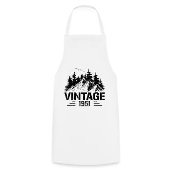T-shirt VINTAGE 1951 - Cooking Apron - white - Front - AI Model Male 185 dark (185cm)