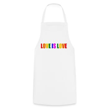 Love is love - Cooking Apron - white - Front - AI Model Male 185 dark (185cm)