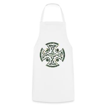 noeud celtique 11 e 226 - Tablier de cuisine - blanc - Devant - AI Model Male 185 dark (185cm)