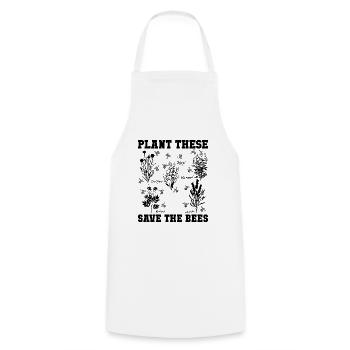 Plant these Save the Bees Geschenk - Kochschürze - Weiß - Vorne - AI Model Male 185 dark (185cm)