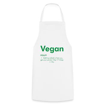 Vegan Veganer Protein Fleischfrei Spruch Geschenk - Kochschürze - Weiß - Vorne - AI Model Male 185 dark (185cm)
