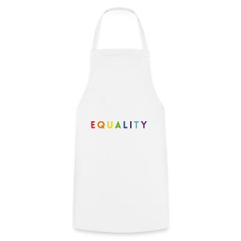 Cadeau lgbt d'égalité - Tablier de cuisine - blanc - Devant - AI Model Male 185 dark (185cm)