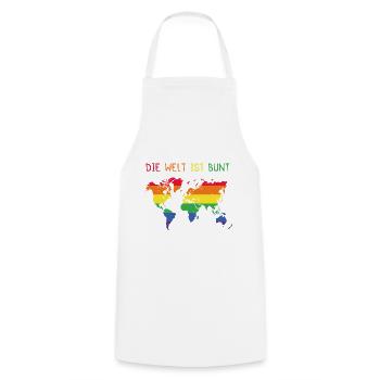 The World is Colorful LGBT Gift - Cooking Apron - white - Front - AI Model Male 185 dark (185cm)