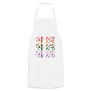 Fuck AFD politique cadeau - Tablier de cuisine - blanc - Devant - AI Model Male 185 dark (185cm)