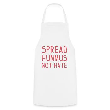 Spread hummus not hate vegan gift - Cooking Apron - white - Front - AI Model Male 185 dark (185cm)
