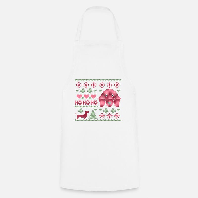 Pull de Noël laid Teckel - Tablier de cuisine - blanc