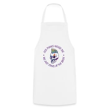 Les vieux punks ne meurent jamais Punk Rock Punker Punks Geschen - Tablier de cuisine - blanc - Devant - AI Model Male 185 dark (185cm)