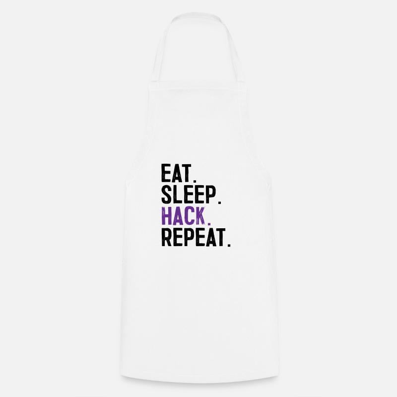 Eat Sleep Hack Ripeti lo specialista IT di Hacker - Grembiule da cucina - bianco