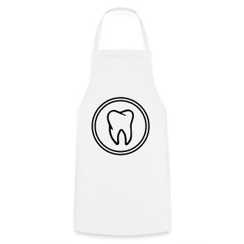 icône de dent - Tablier de cuisine - blanc - Devant - AI Model Male 185 dark (185cm)