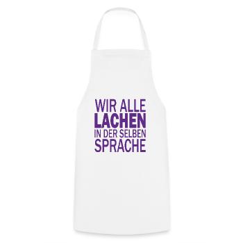 Wir alle lachen in der selben Sprache Rassismus - Kochschürze - Weiß - Vorne - AI Model Male 185 dark (185cm)