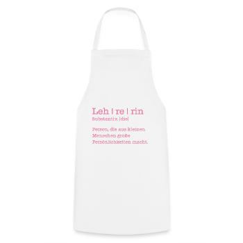 Lehrerin Geschenk Student Schule - Kochschürze - Weiß - Vorne - AI Model Male 185 dark (185cm)