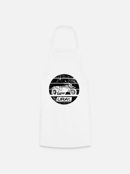 Art Ural Dnepr URSS moto - Tablier de cuisine - blanc