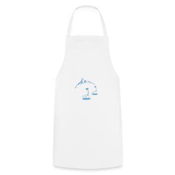 Cable car skiing mountains gift - Cooking Apron - white - Front - AI Model Male 185 dark (185cm)