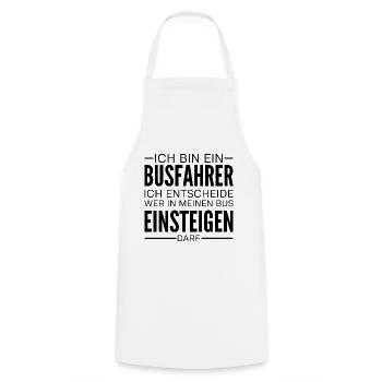 Busfahrer Omnibus Reisebus Geschenk Spruch - Kochschürze - Weiß - Vorne - AI Model Male 185 dark (185cm)
