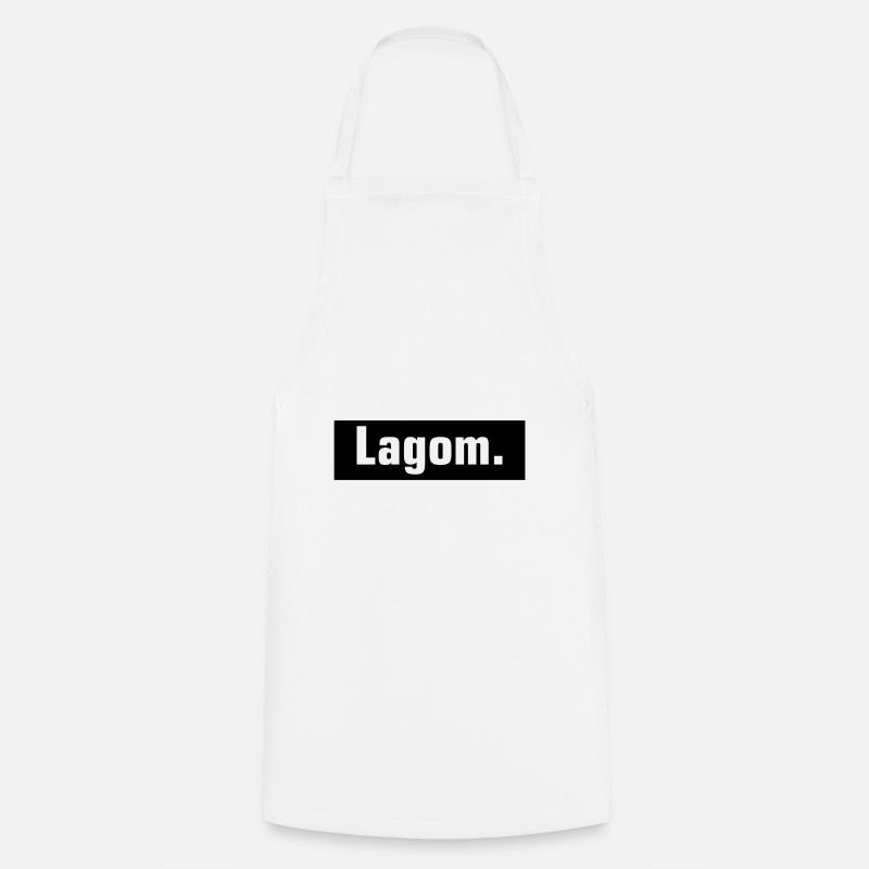 Lagom gift Swedish saying - Cooking Apron - white