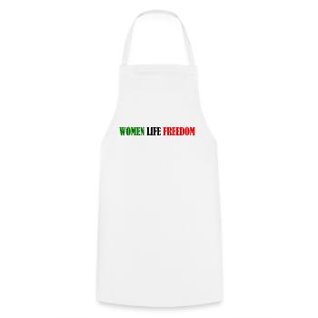 Women life freedom - Tablier de cuisine - blanc - Devant - AI Model Male 185 dark (185cm)