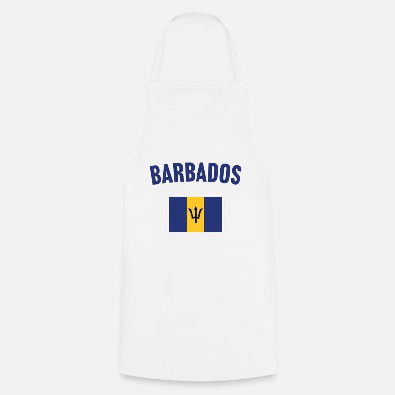 Barbados Flag - Cooking Apron - white