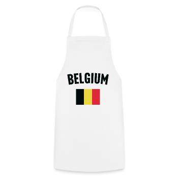 Belgium Flag - Cooking Apron - white - Front - AI Model Male 185 dark (185cm)