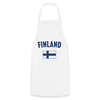 Drapeau de la Finlande - Tablier de cuisine - blanc - Devant - AI Model Male 185 dark (185cm)