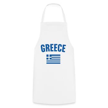 Greece Flag - Cooking Apron - white - Front - AI Model Male 185 dark (185cm)