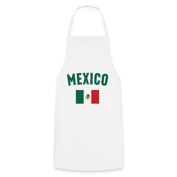 Drapeau du Mexique - Tablier de cuisine - blanc - Devant - AI Model Male 185 dark (185cm)