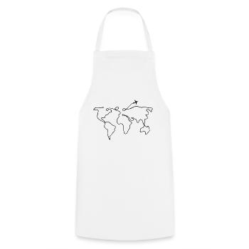 Idée cadeau carte du monde - Tablier de cuisine - blanc - Devant - AI Model Male 185 dark (185cm)
