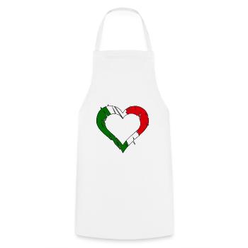 Un cœur pour les Italiens - Tablier de cuisine - blanc - Devant - AI Model Male 185 dark (185cm)