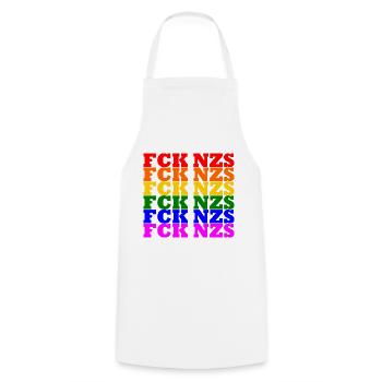 Fck nzs - Kochschürze - Weiß - Vorne - AI Model Male 185 dark (185cm)