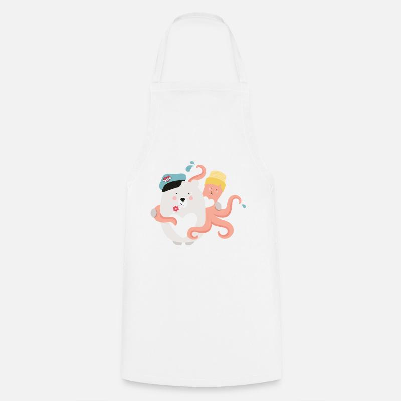 BEAR OCTFRIENDSOPUS - Cooking Apron - white
