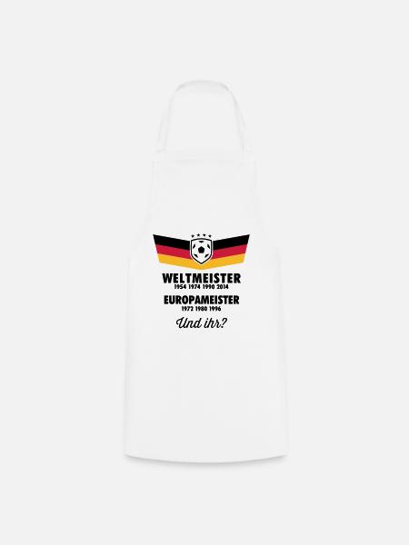 4 MAL WELTMEISTER, 3 MAL EUROPAMEISTER UND IHR? - Kochschürze - Weiß